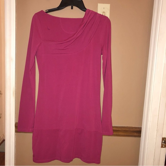 Lole Lola Tunic Long‎ Sleeve Asymmetric Dress Fuchsia Pink Purple Small - Picture 2 of 8